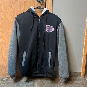 Fuzzy Harley Davidson zip up